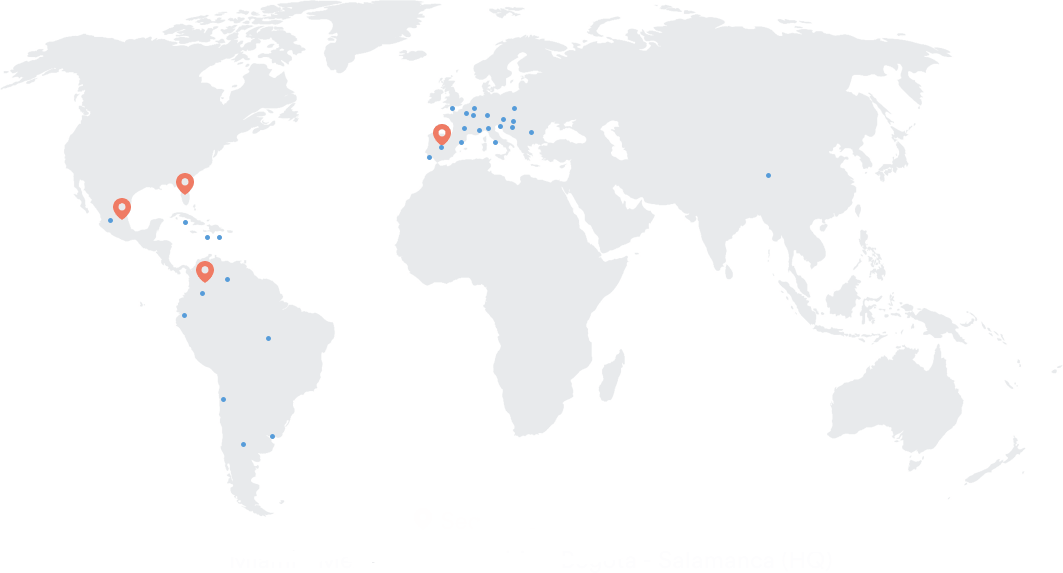 Mapa de clientes y oficinas